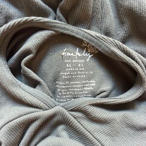 Free People Charcoal Textured Knit Top